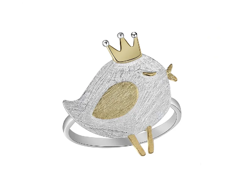 Oval stone rings-Princess Bird Ring