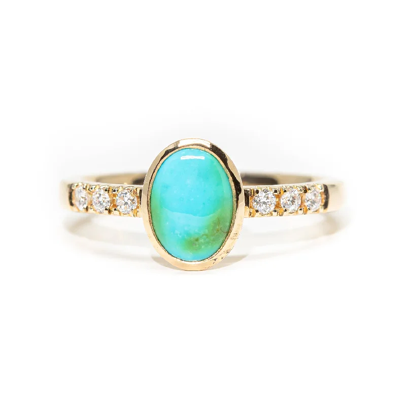 Baroque pearl rings-Sonoran Gold Turquoise Ring