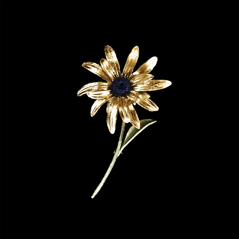 Topaz accent brooch-Black-Eyed Susan Brooch