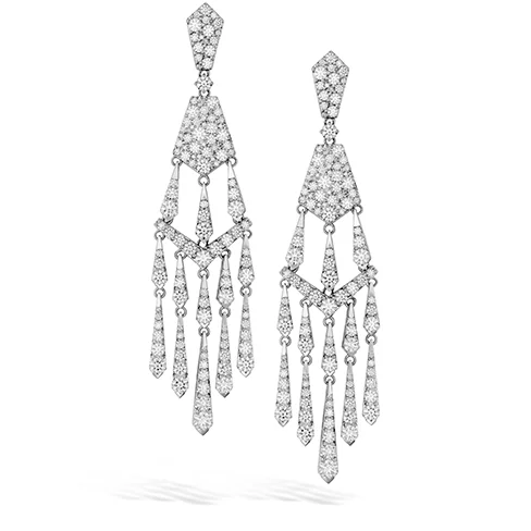 Pink gem earrings-Hearts On Fire Triplicity Tassel Drop Diamond Earrings