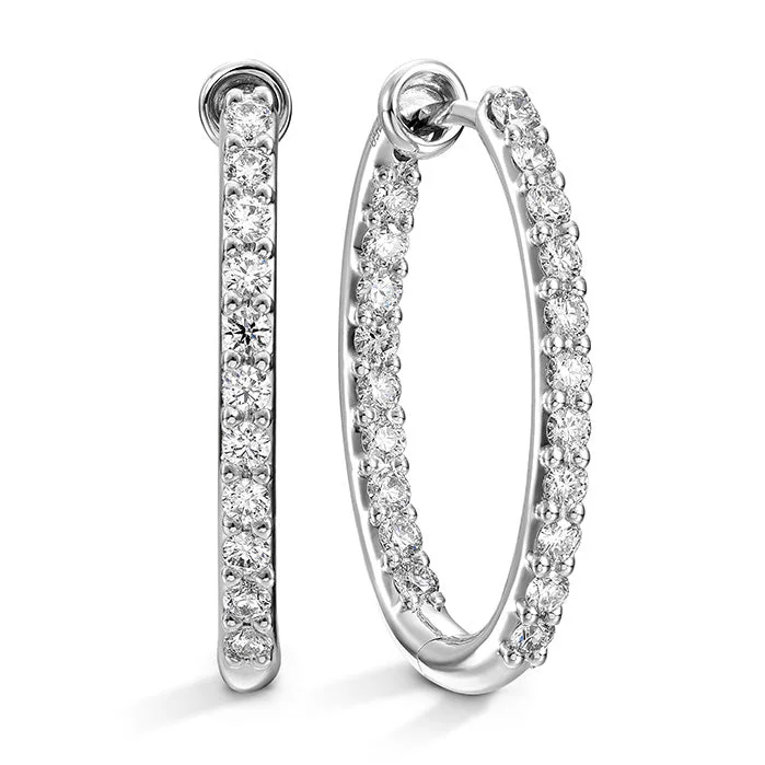 Fox charm earrings-Hearts On Fire Classic Inside Out Hoop Medium Diamond Earrings