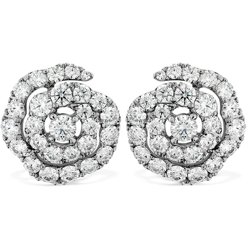 Dainty gem earrings-Hearts On Fire Lorelei Diamond Floral Diamond Earrings