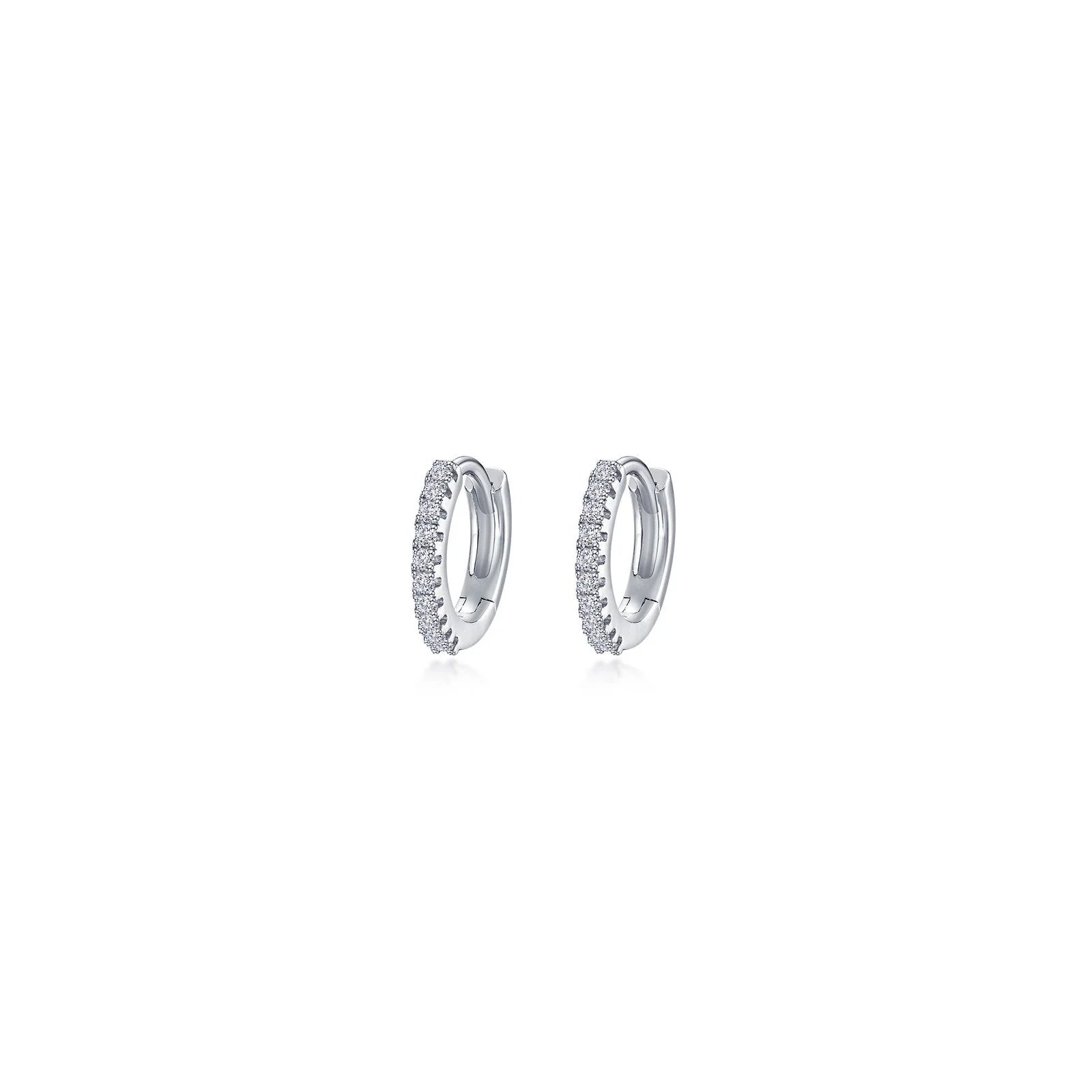 Java tile earrings-Lafonn Simulated Diamond 11mm Huggie Hoop Earrings E0620CLP00