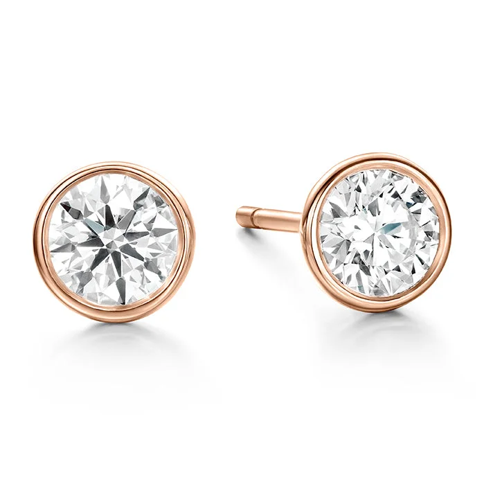 Full moon earrings-Hearts On Fire Classic Bezel Stud Diamond Earrings