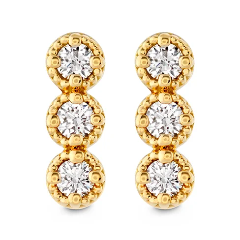 Two-tone earrings-Hearts On Fire Liliana Milgrain Diamond Bar Earrings