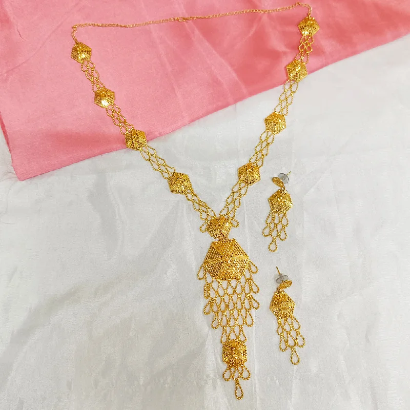 Peace charm necklaces-Bhavi Jewels Gold Plated Necklace Set