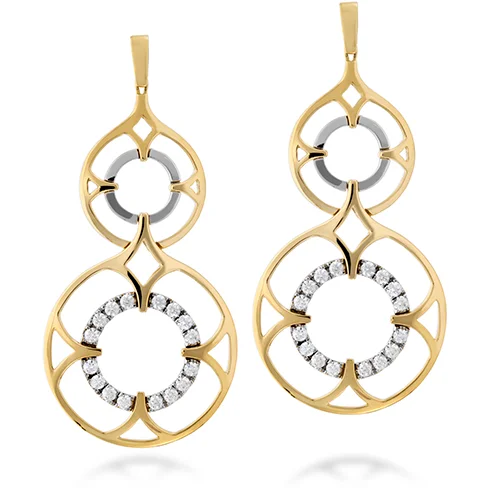 Matte texture earrings-Hearts On Fire Copley Double Diamond Drop Earrings