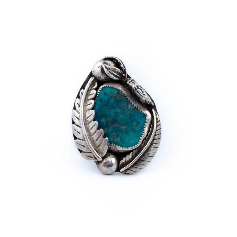 Old cameo rings-Leaf Bezel Navajo Ring