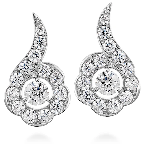 Wave motif earrings-Hearts On Fire Lorelei Diamond Earrings