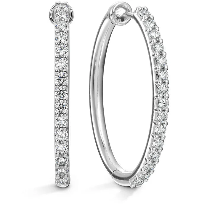 Tiny gem earrings-Hearts On Fire Classic Hoop Large Diamond Earrings