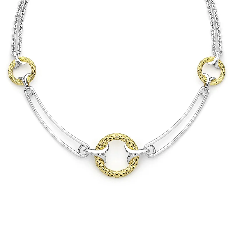 Smooth disc necklaces-Jardin Necklace - Two Tone Gold + Silver