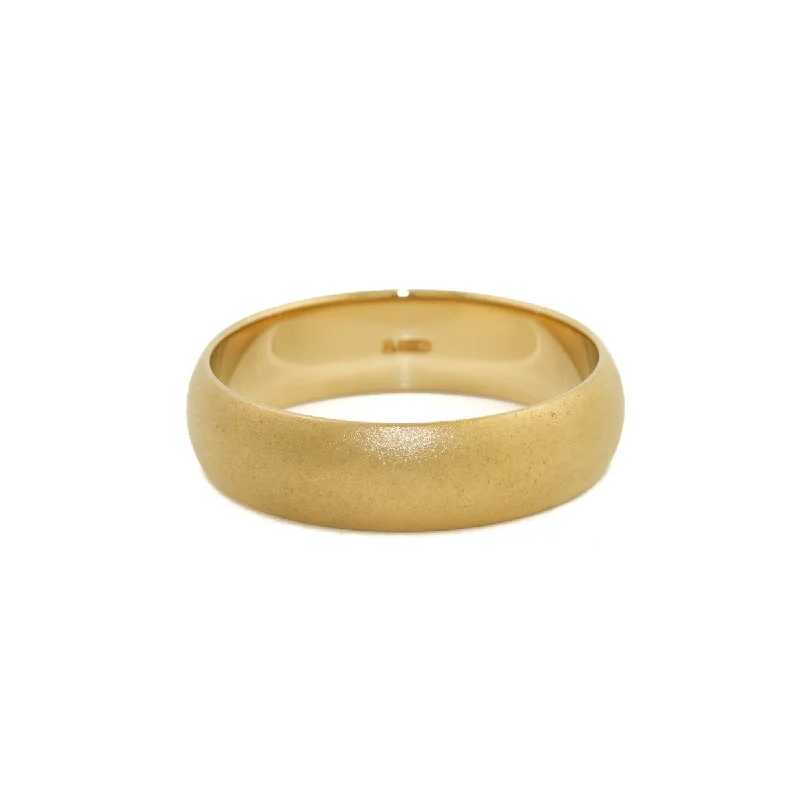 Bold cocktail rings-14k Gold  6mm Brushed Classic Band