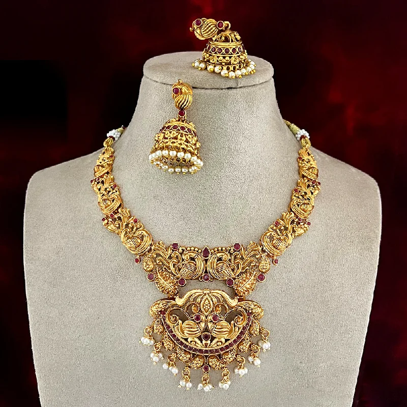 Twine braid necklaces-Diksha Collection Gold Plated Necklace Set