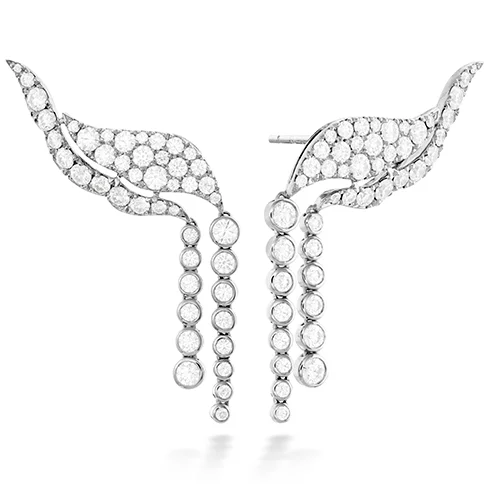 Dove feather earrings-Hearts On Fire Lorelei Fringe Diamond Ear Cuff