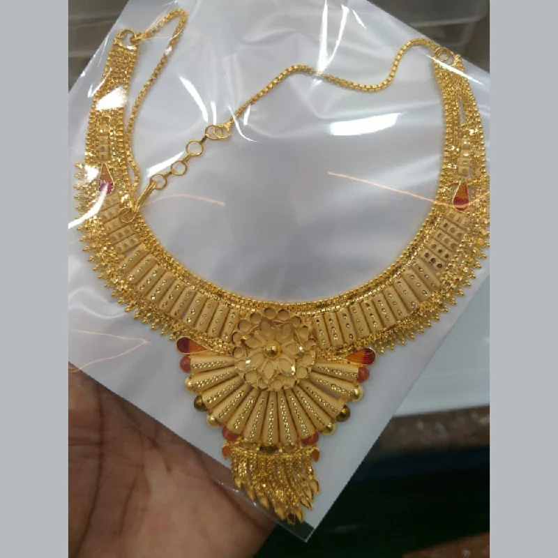 Vivid stone necklaces-Pari Art Jewellery Forming Gold Necklace Set