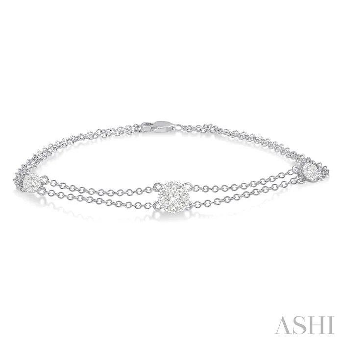 Crystal-twisted bangles-LOVEBRIGHT DIAMOND CHAIN BRACELET