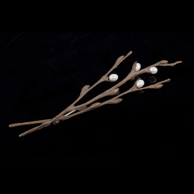 Night gothic brooch-Pussy Willow Brooch