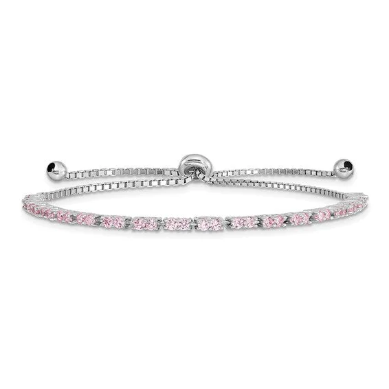 Flex cord bangles-Sterling Silver Birthstone CZ Adjustable Bolo Bracelets