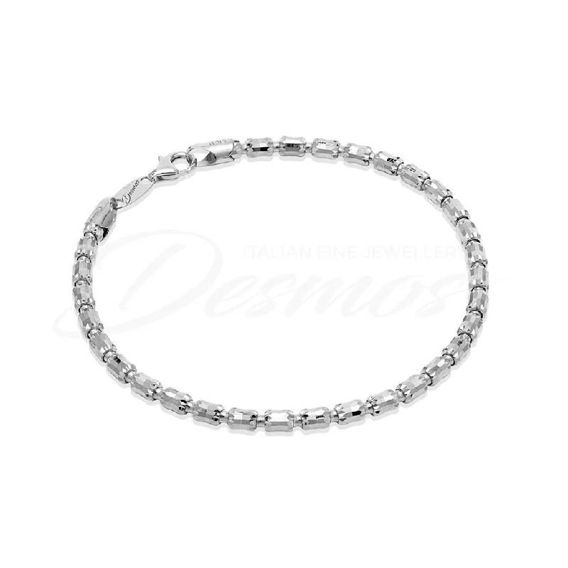 Fine bead bangles-Desmos Barrel Crystal Bead Bracelet