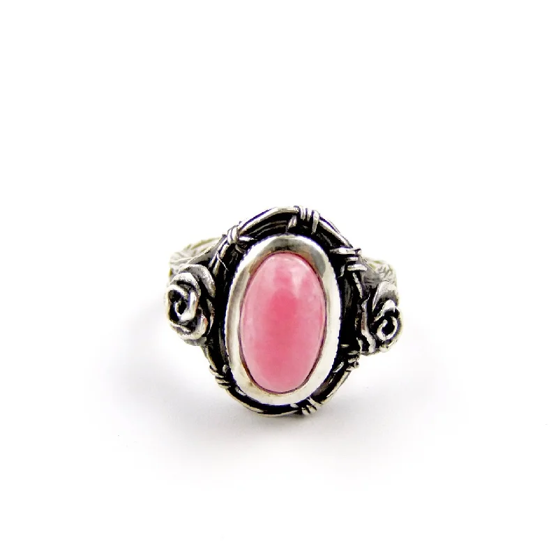 Thin frame rings-Rhodochrosite TIMH Ring