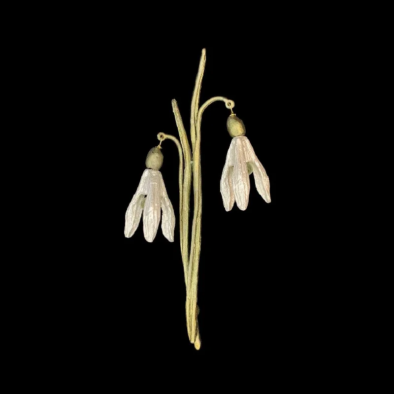 Sleek bar brooch-Snowdrops Brooch