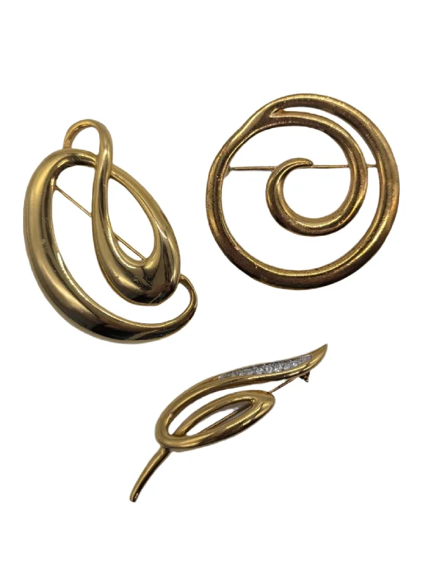 Pink gold brooch-Tiziano Trio Brooch Set