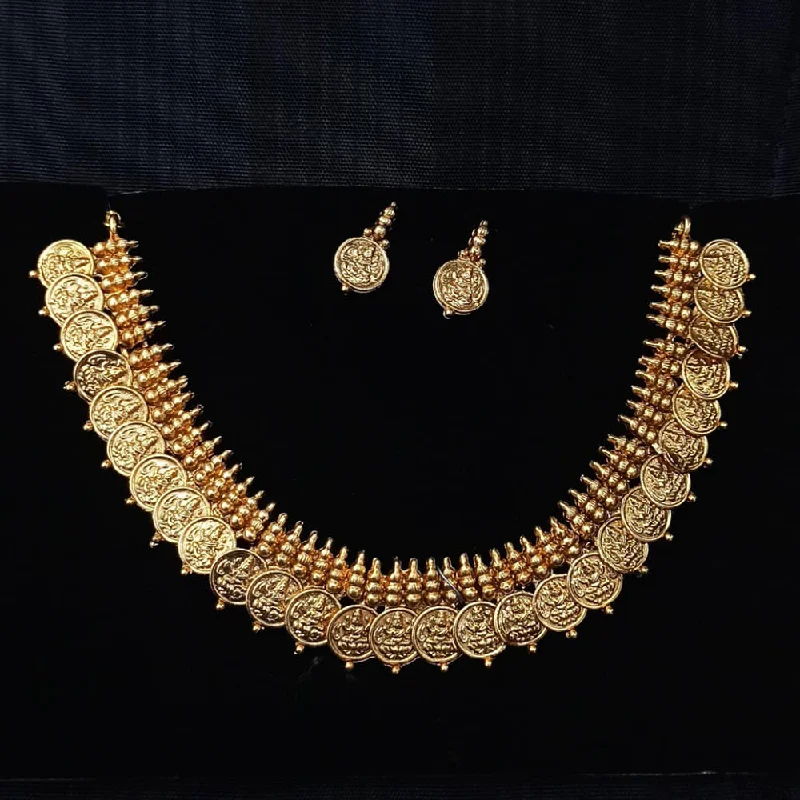 Glossy pearl necklaces-Manisha Jewellery Gold Plated Necklace Set