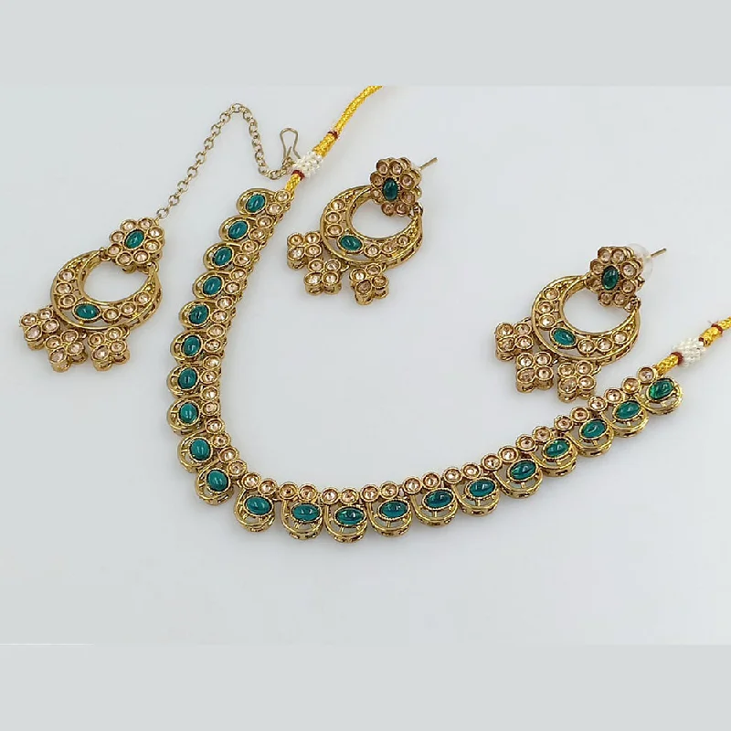 Woven tribal necklaces-Rani Sati Jewels Gold Plated Necklace Set