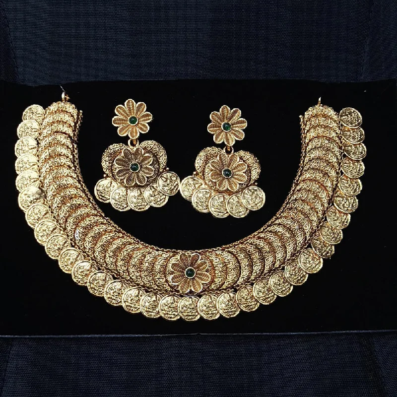 Tiered link necklaces-Manisha Jewellery Gold Plated Necklace Set