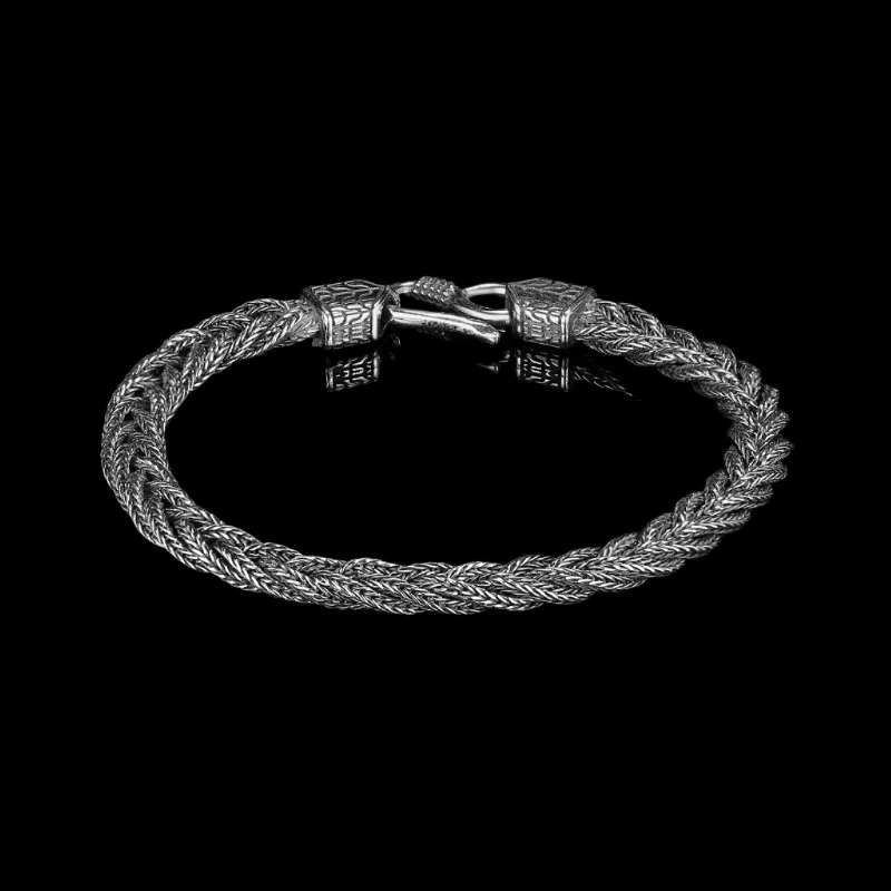 Light accent bangles-WOVEN VIKINGS. - 925 STERLING SILVER