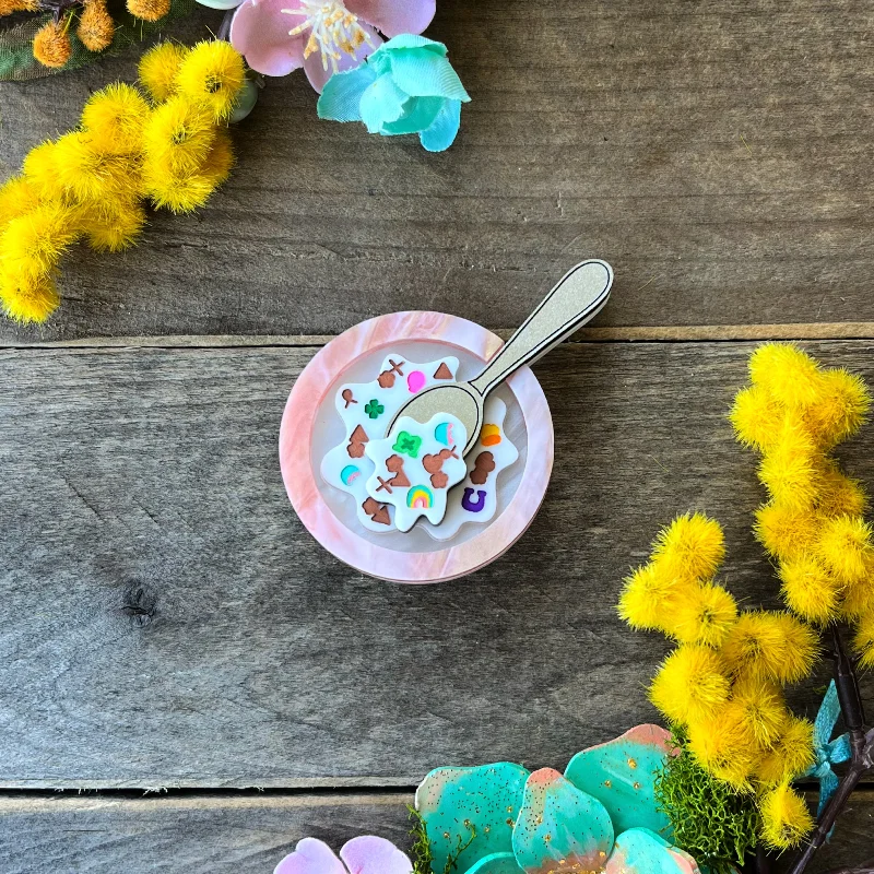 Sculpted gem brooch-Cereal Brooch