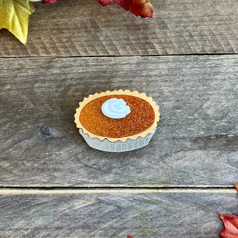 Flat disc brooch-Pumpkin Pie Brooch