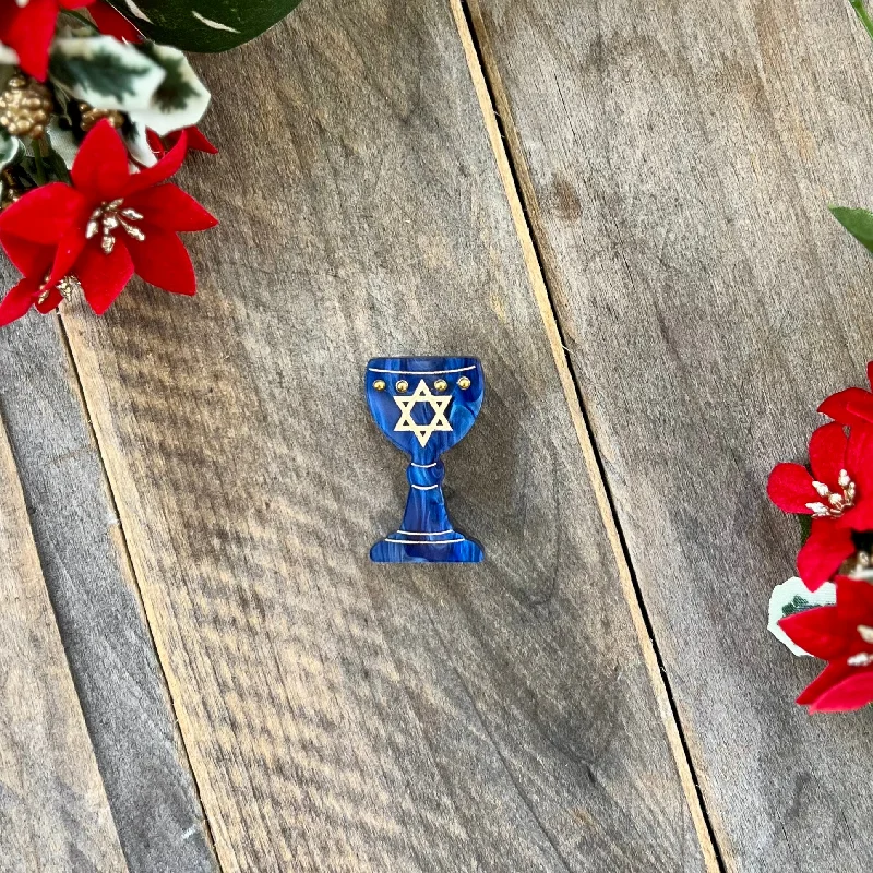 Small star brooch-Mini Kiddush Cup Brooch