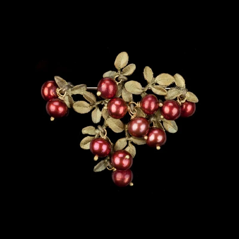 Cedar grain brooch-Cranberry Brooch