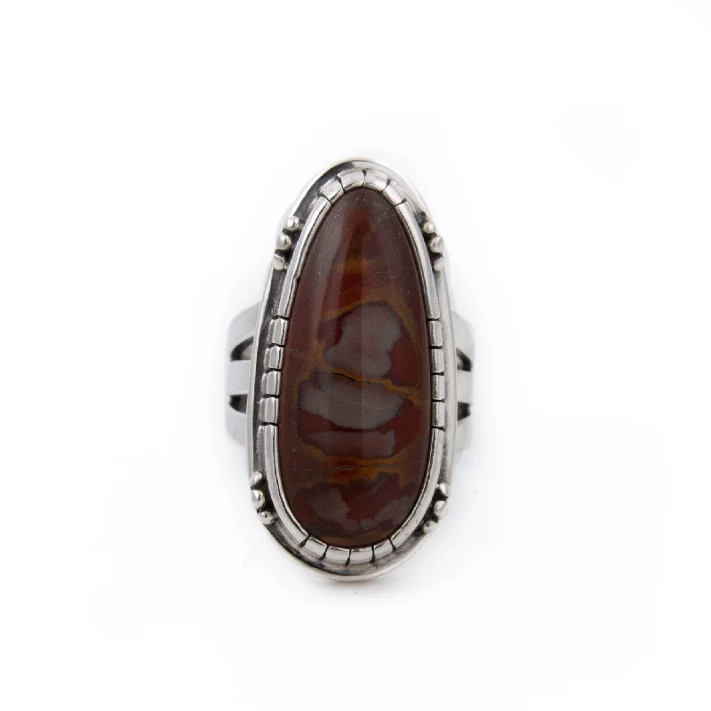 Elastic gem rings-Teardrop Noreena Jasper Ring