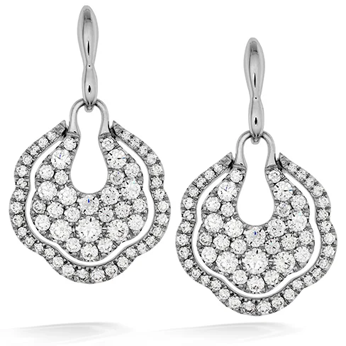 Swirl drop earrings-Hearts On Fire Lorelei Diamond Pave Drop Earrings