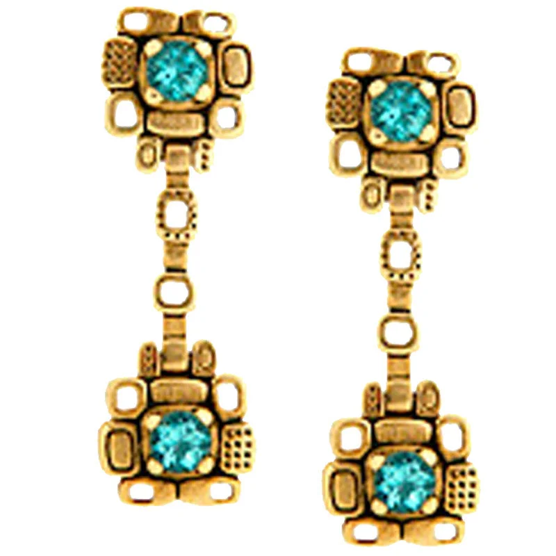 Crystal-twisted earrings-Alex Sepkus Aquamarine Drop Earrings - E-88