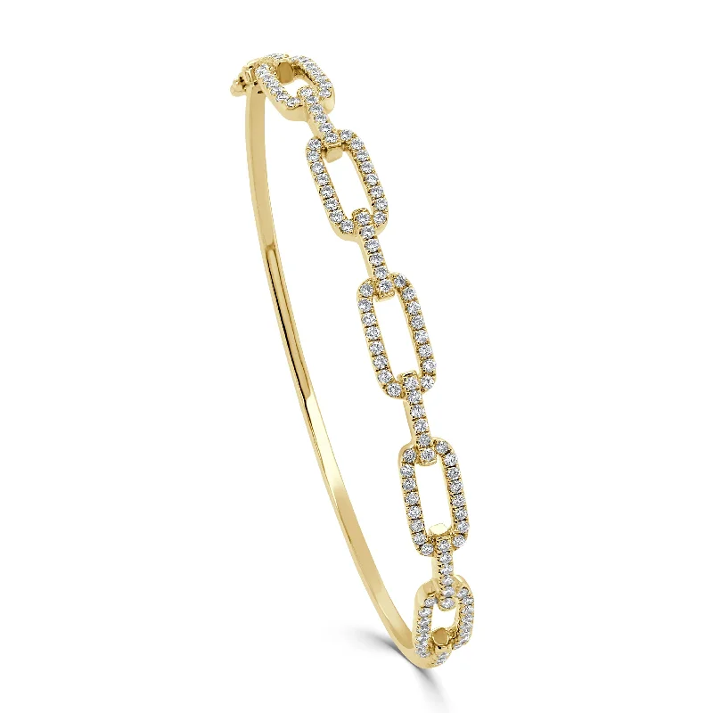 Thin yarn bangles-14k Gold & Diamond Link Bangle