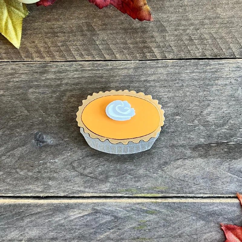 Smooth stone brooch-Sweet Potato Pie Brooch