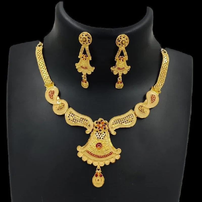 Floating gem necklaces-Pari Art Jewellery Forming Gold Necklace Set