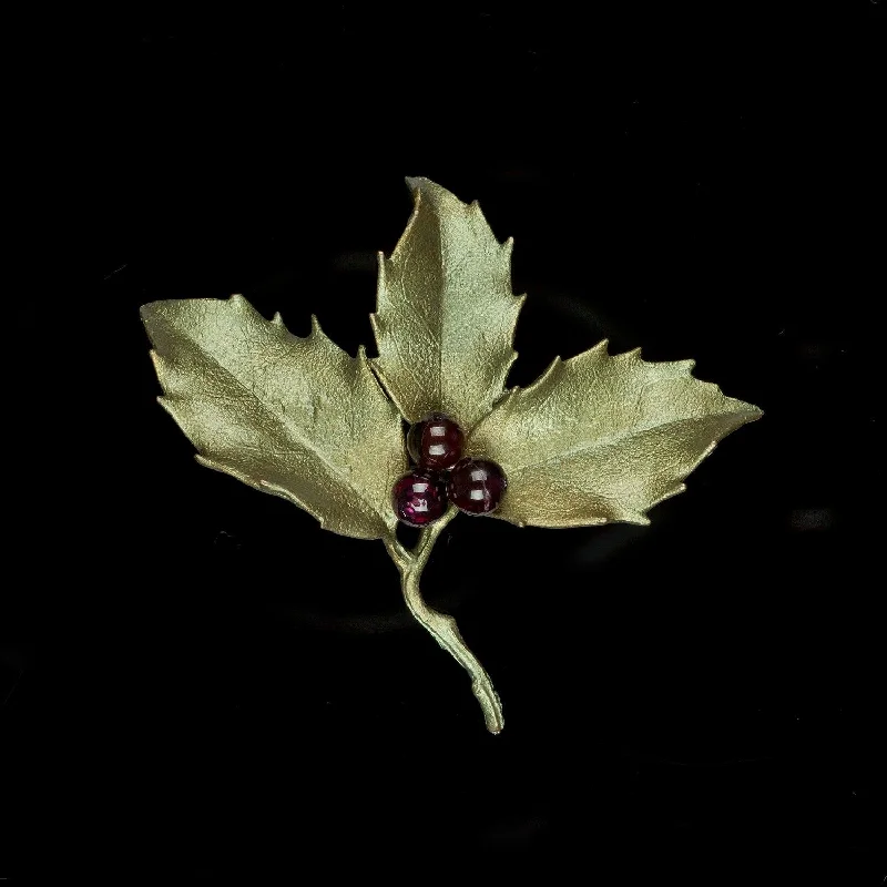 Sapphire gem brooch-Holly Brooch