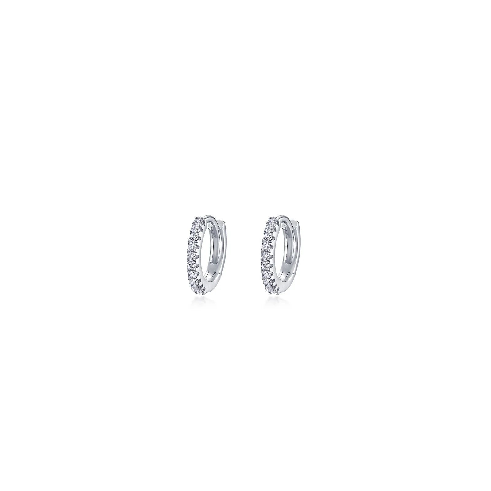 Square stud earrings-Lafonn Simulated Diamond 10mm Huggie Hoop Earrings E0619CLP00