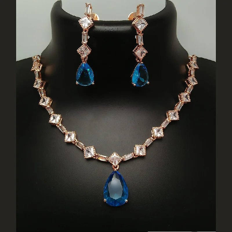 Spring clasp necklaces-Manisha Jewellery Rose Gold Plated Necklace Set