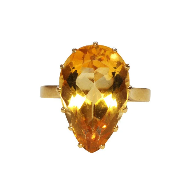 Sleek design rings-Citrine Ring