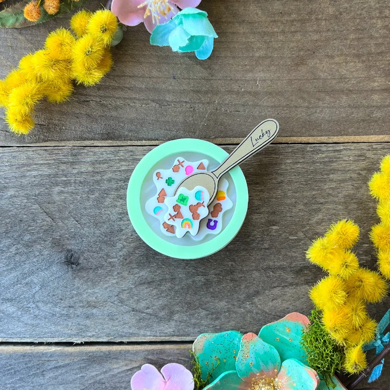 Turquoise stone brooch-Lucky Cereal Brooch