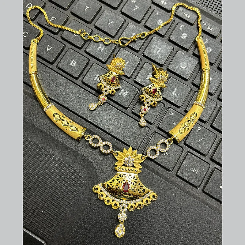 Raised disc necklaces-Pari Art Jewellery Forming Gold Necklace Set