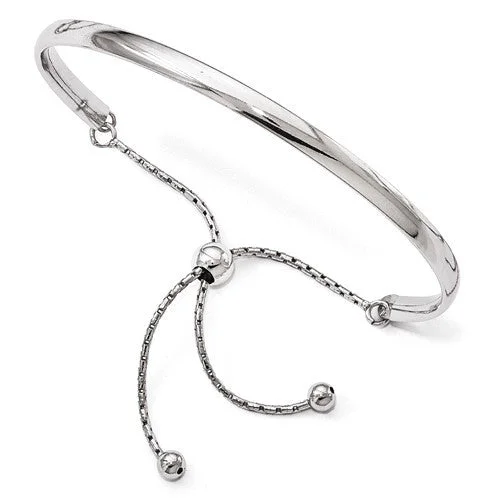 Ruby gem bangles-Sterling Silver Adjustable Bangle Bracelet