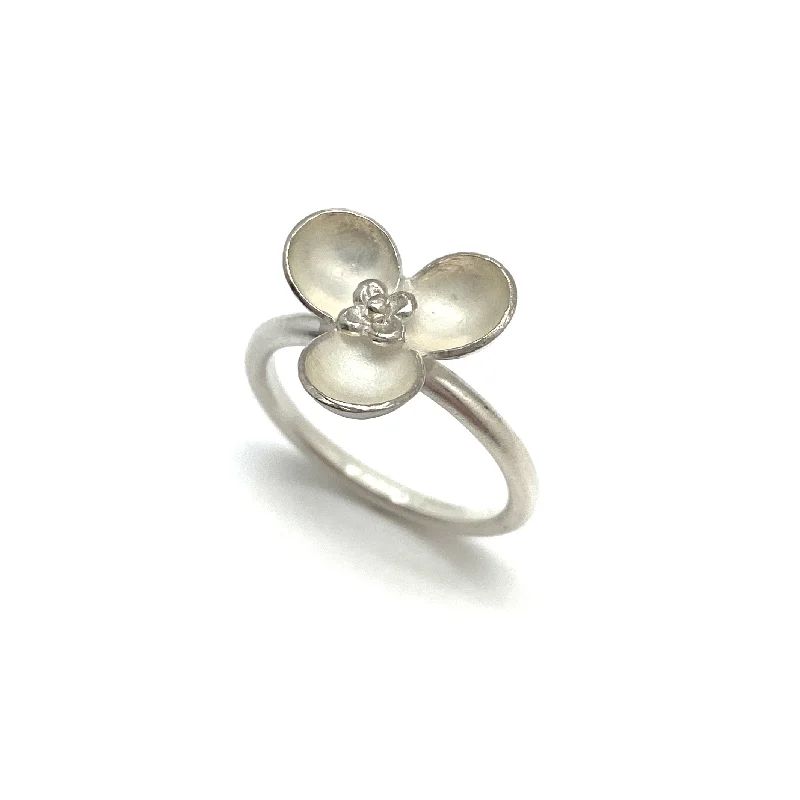 Sleek modern rings-Small Flower Ring