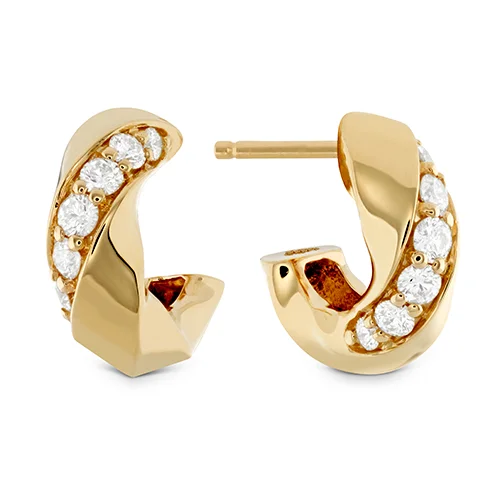 Wide hoop earrings-Hearts On Fire Atlantico Wave Diamond Hoops