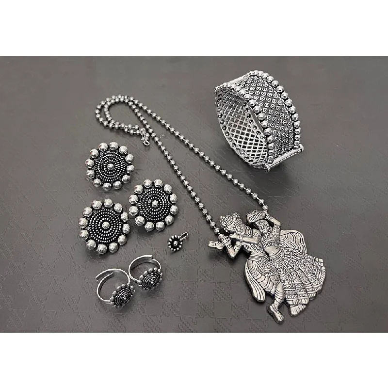 Floating stone necklaces-Akruti Collection Oxidised Plated Combo Set